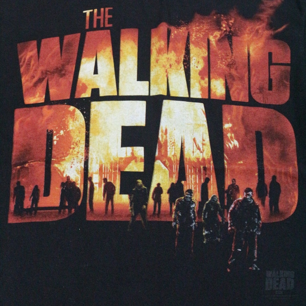 Vintage THE WALKING DEAD Flame Zombie Tee Sz Medium